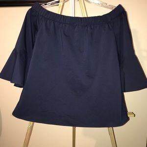 Navy Off the Shoulder Top